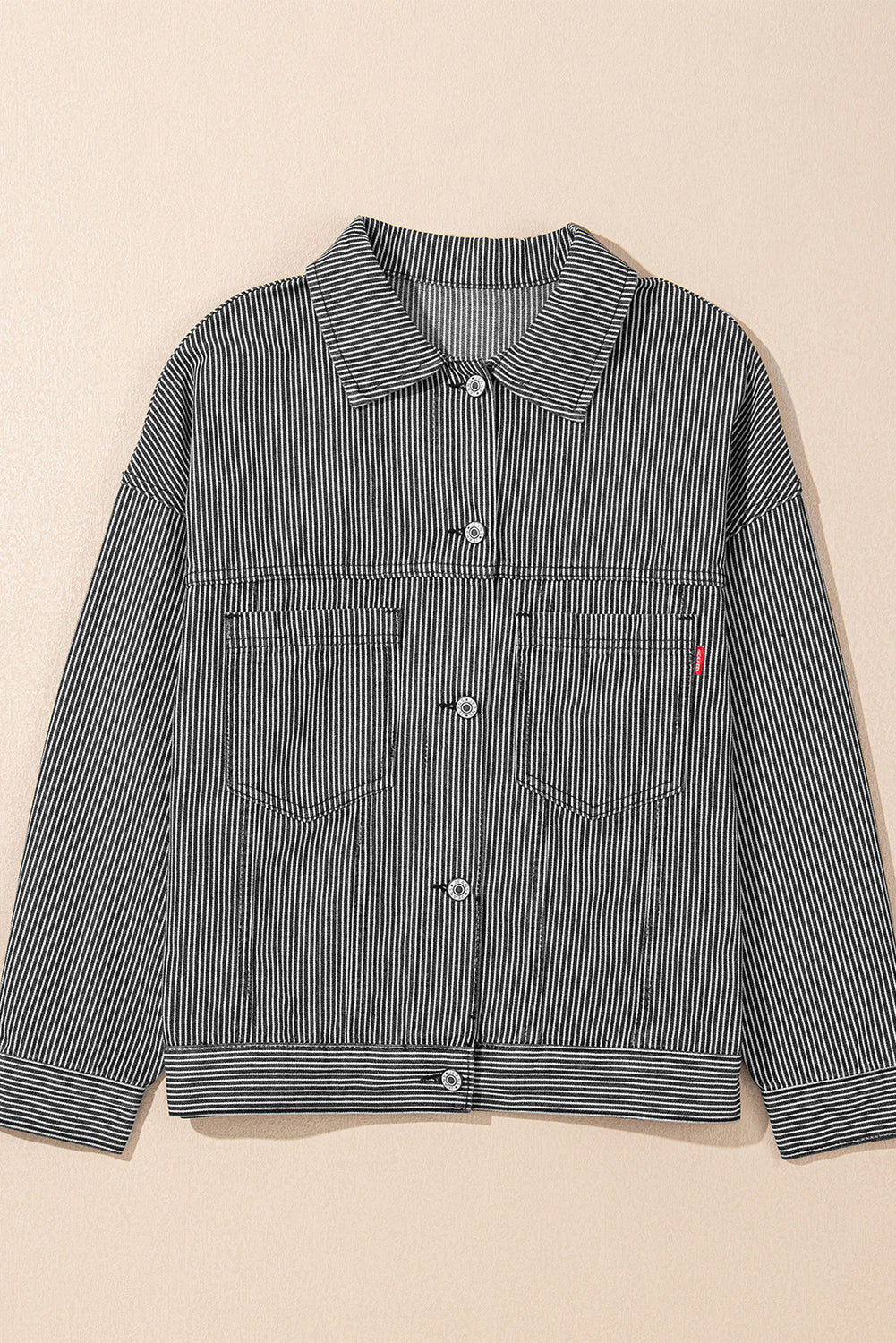 Light Blue Washed Oversized Pocketed Denim Jacket