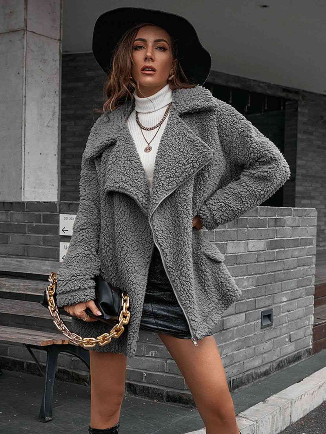 Ivy Lane Zip-Up Collared Teddy Jacket – GLITZ