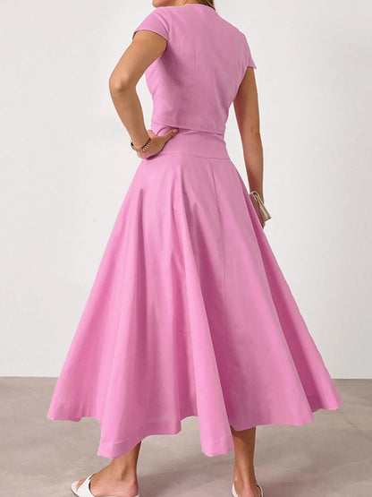 Short Sleeve Top and Skirt set