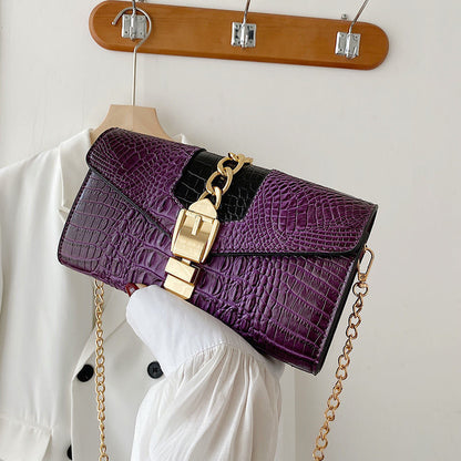 Fashion Pattern Chain Small Square Bag Retro Texture Messenger Bag