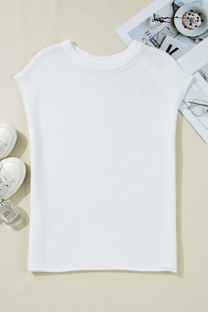 Jet Stream Solid Color Side Slits Sweater Tee