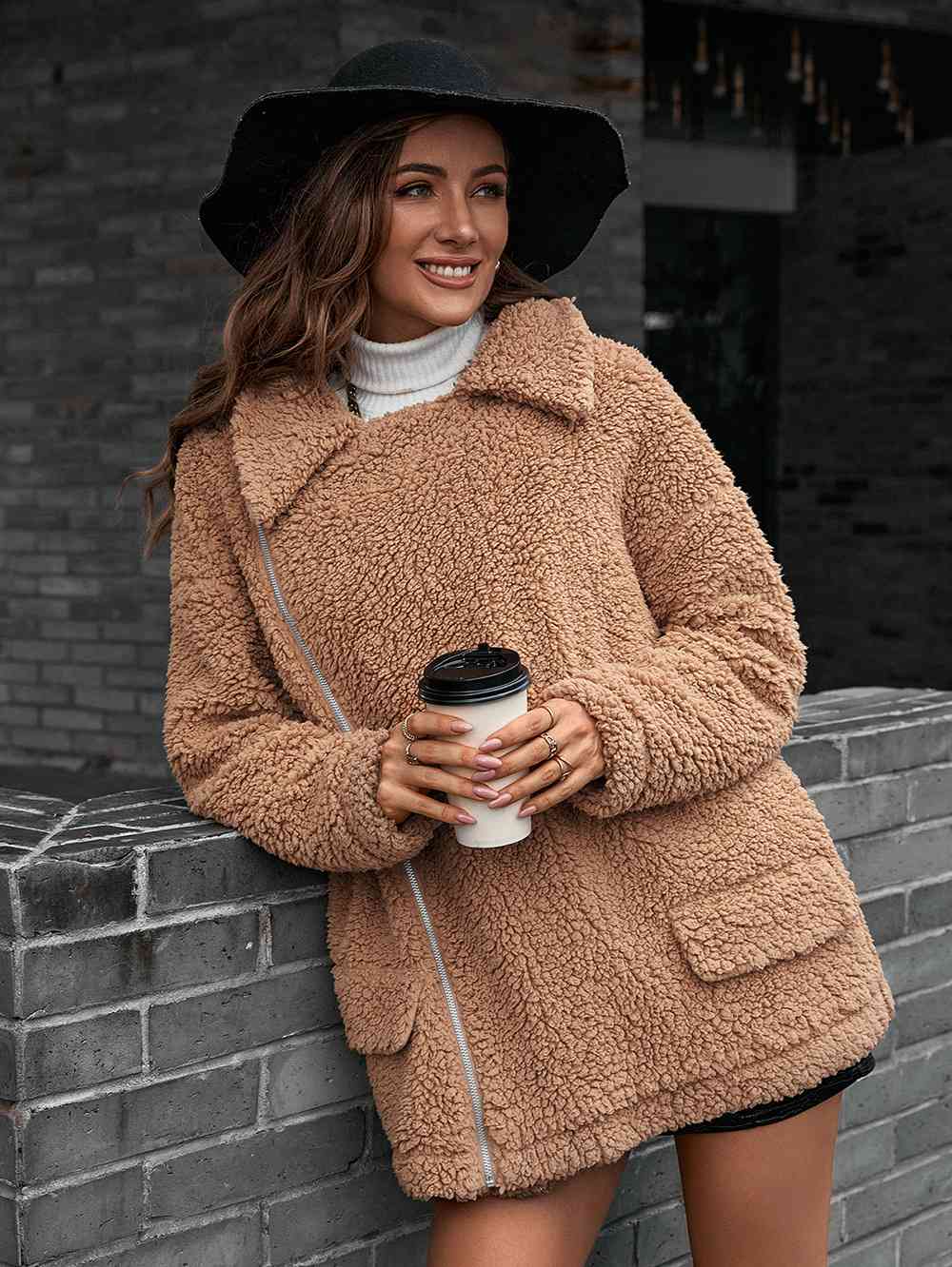 Ivy Lane Zip-Up Collared Teddy Jacket – GLITZ