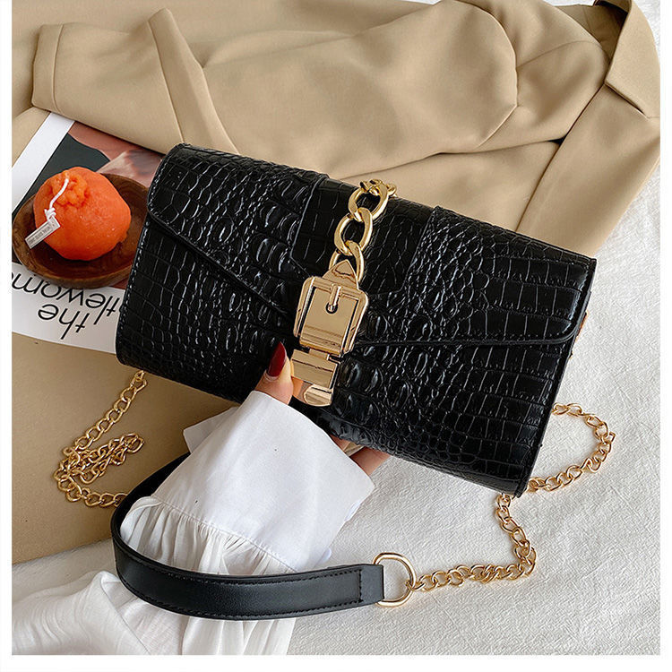 Fashion Pattern Chain Small Square Bag Retro Texture Messenger Bag