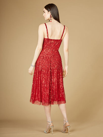 Flowing, Sequin Midi Dress