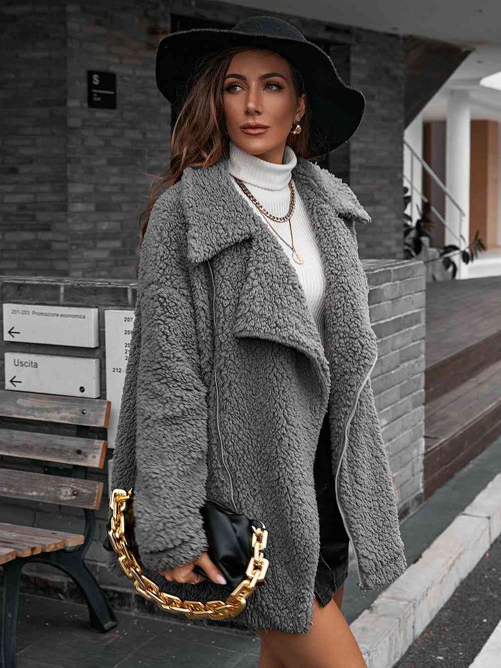 Ivy Lane Zip-Up Collared Teddy Jacket – GLITZ