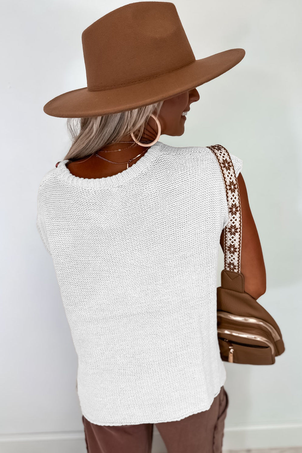 Jet Stream Solid Color Side Slits Sweater Tee