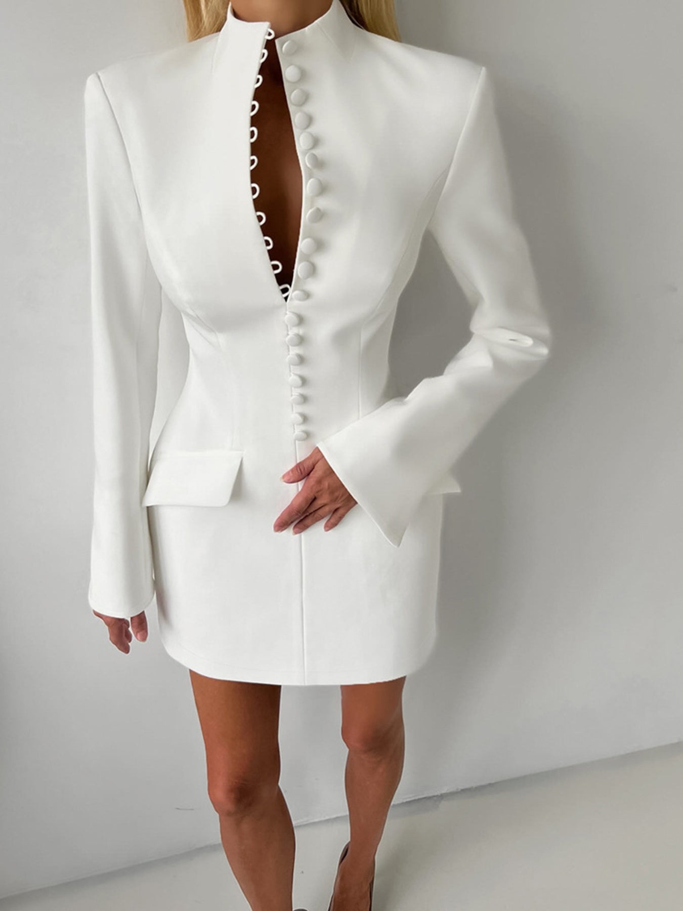 Button-Down Blazer Dress (See size chart where applicable)