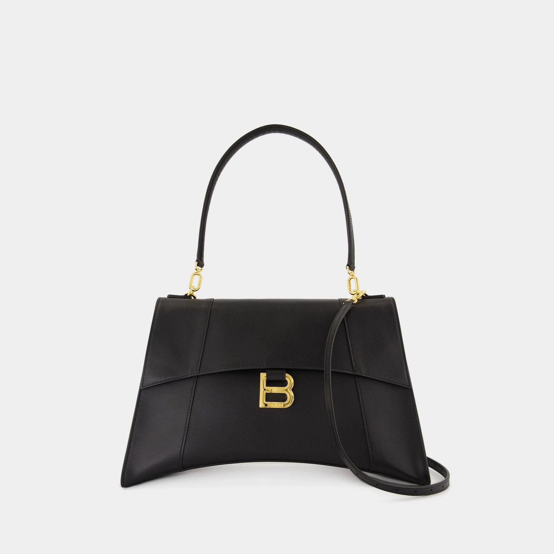 BALENCIAGA Medium Hourglass Soft Leather Shoulder Bag