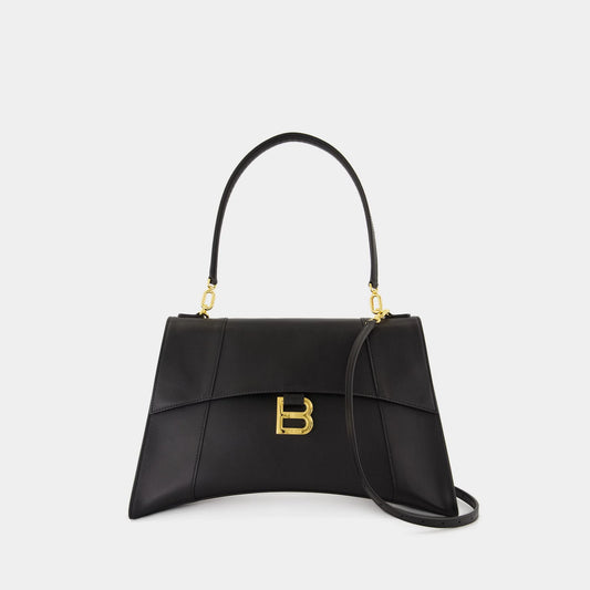BALENCIAGA Medium Hourglass Soft Leather Shoulder Bag