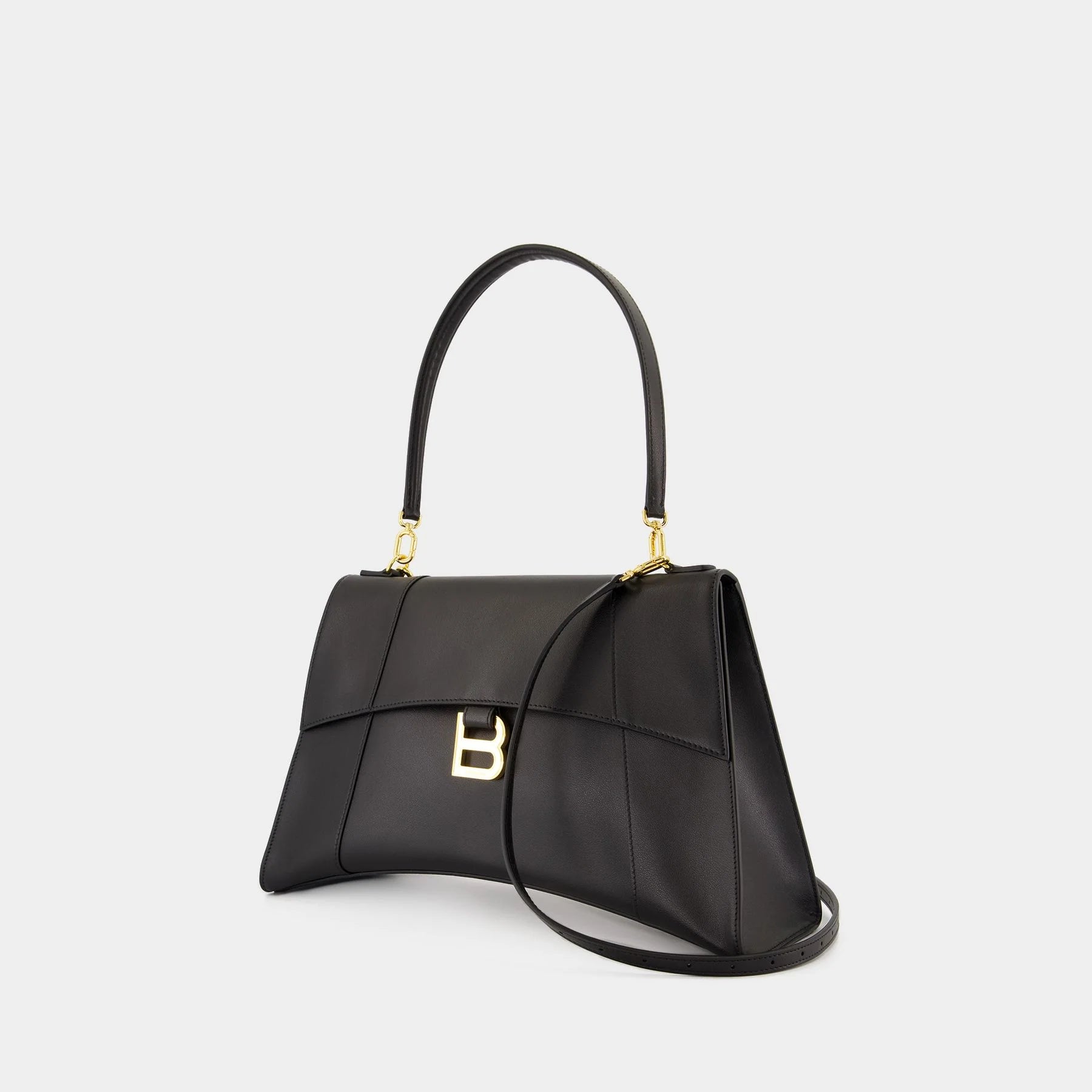 BALENCIAGA Medium Hourglass Soft Leather Shoulder Bag