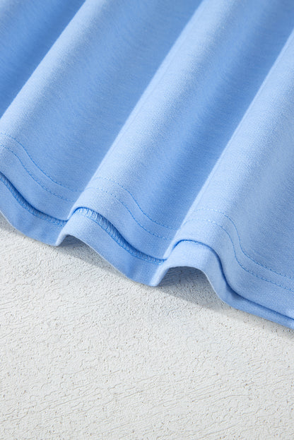 Beau Blue Colorful Striped Casual Tee