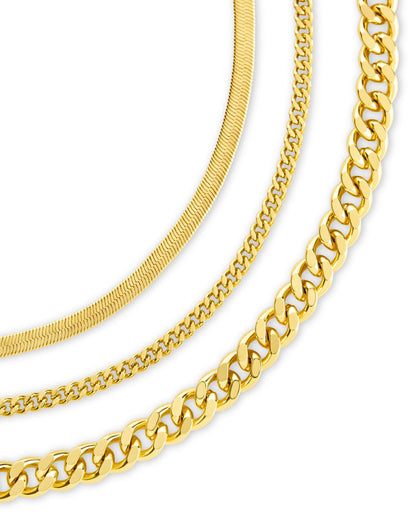 Adalina Three Chain Anklet Set
