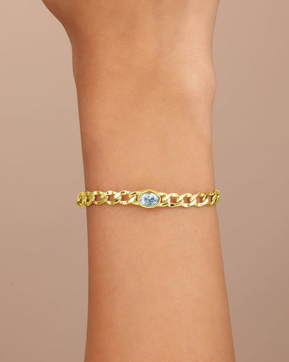 Rebel Station CZ Curb Chain Bracelet