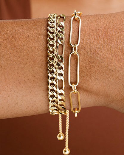 Layered Chain Bolo Bracelet