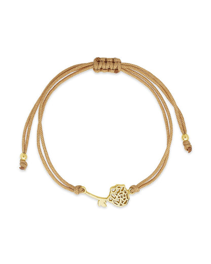 Sterling Silver Birth Flower Bolo Bracelet