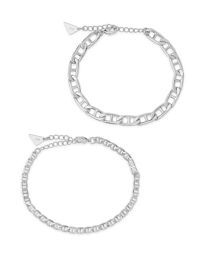 Anchor Chain Bracelet Set