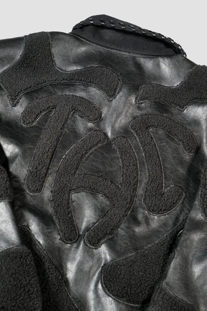 Faux Fur Vegan Leather Camouflage Jacket