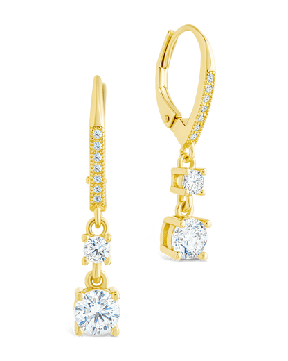 Sterling Silver Magdalena Brilliant Cut CZ French Clip Earrings