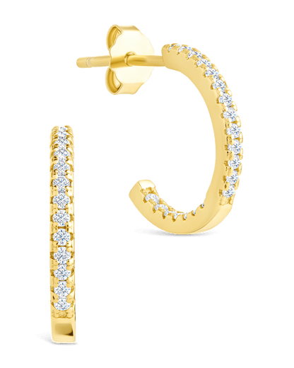 Sterling Silver Thin Bezel Statement Hoops