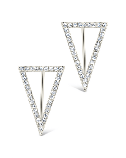 Sterling Silver Janine CZ Geometric Crawler Earrings