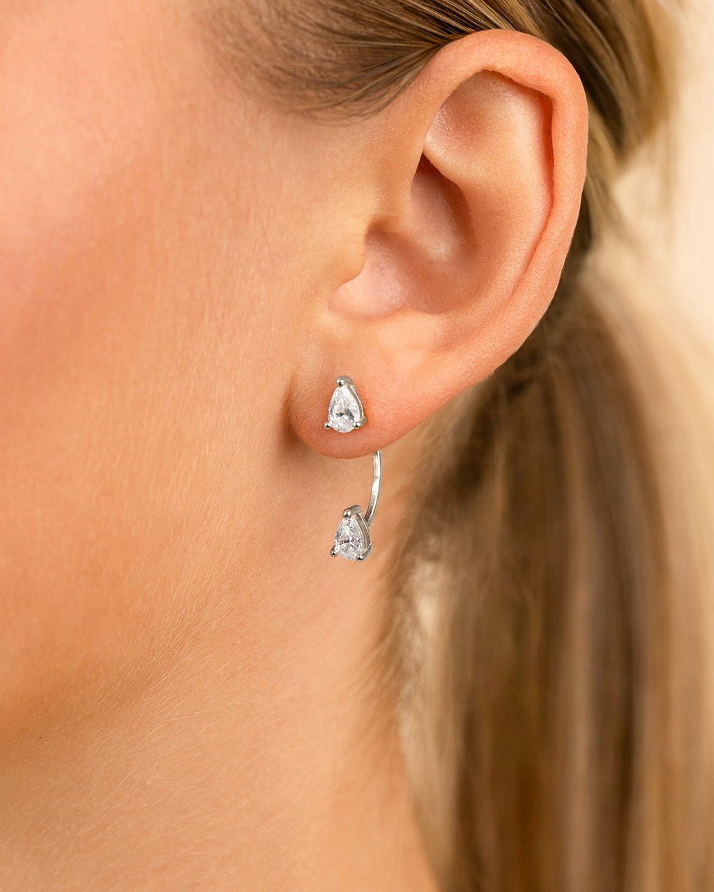 Sterling Silver Pear Cut Duo Jackets