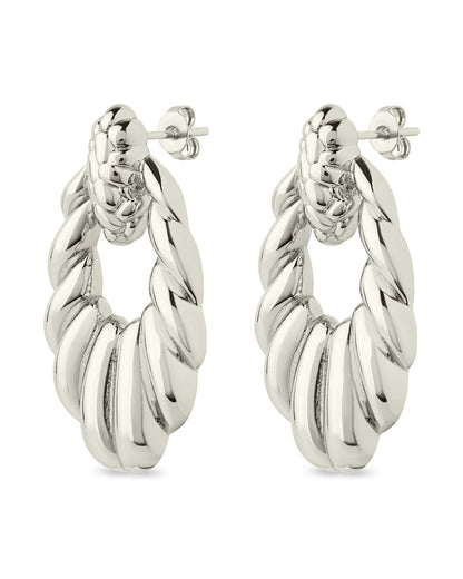 Enid Textured Door Knocker Stud Earrings