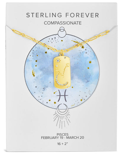 CZ Constellation Dog Tag Pendant Necklace
