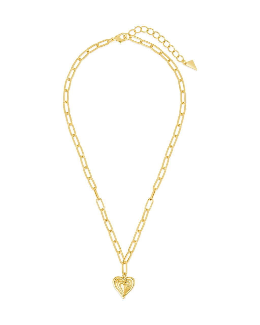 Paperclip Beating Heart Pendant Necklace