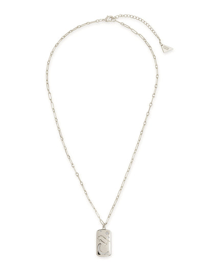 CZ Constellation Dog Tag Pendant Necklace