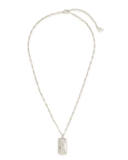 CZ Constellation Dog Tag Pendant Necklace
