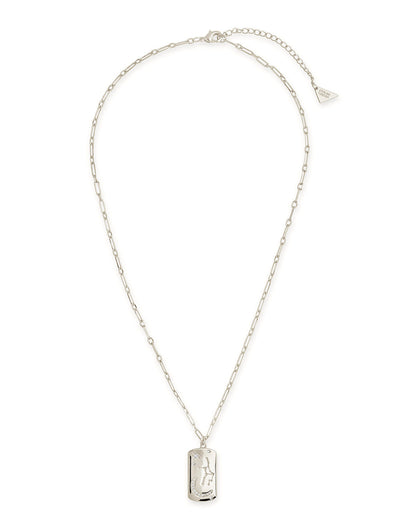 CZ Constellation Dog Tag Pendant Necklace