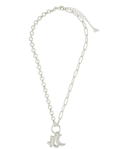 Kelsea CZ Boot & Moon Pendant Charm Necklace