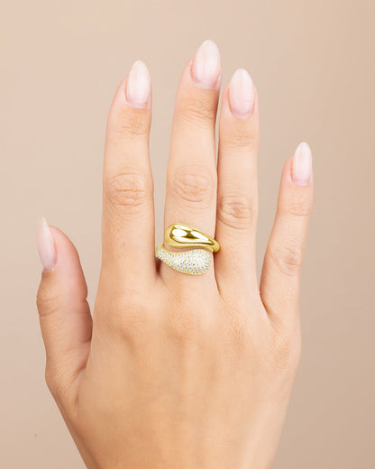 Sterling Silver Cecilia CZ Open Ring
