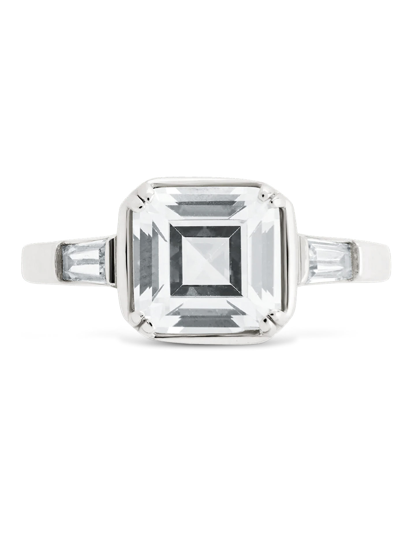 Sterling Silver Asscher Baguette Ring