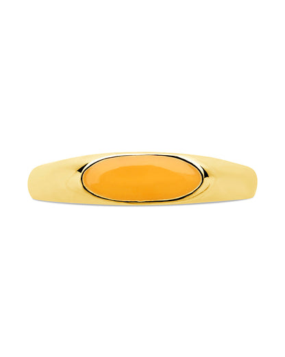 Sterling Silver Enamel Open Signet Ring