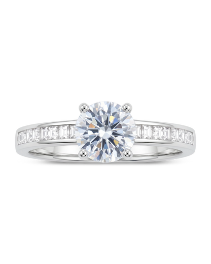Sterling Silver Radiant CZ Engagement Ring
