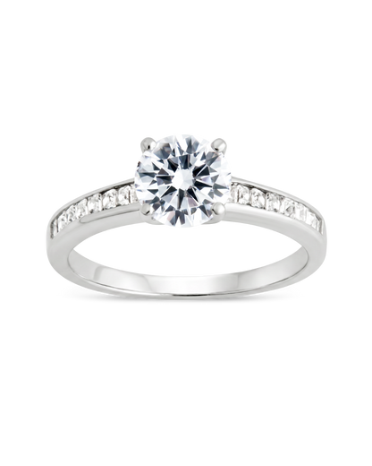 Sterling Silver Radiant CZ Engagement Ring