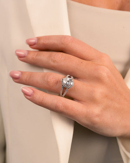 Sterling Silver CZ Pear Cut Engagement Ring