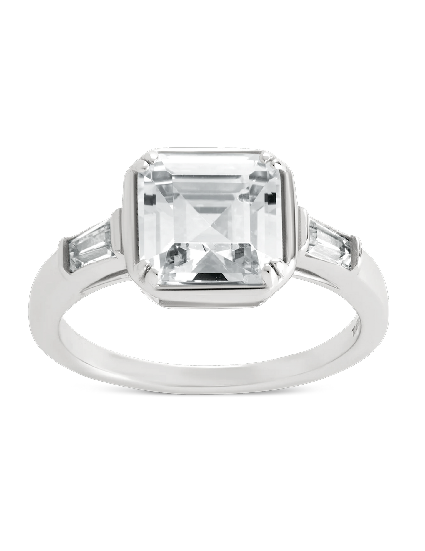 Sterling Silver Asscher Baguette Ring