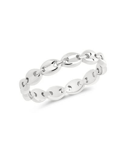 Sterling Silver Janie Anchor Chain Ring