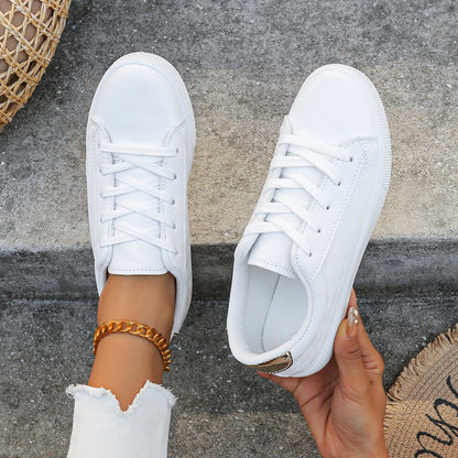 Women Casual Shoes New Spring Woman Shoes Fashion White Sneakers Breathable Lace-Up Women Sneakers Platform Flats Shoes