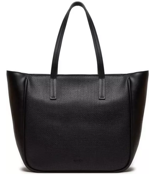 Black Synthetic Leather Handbag