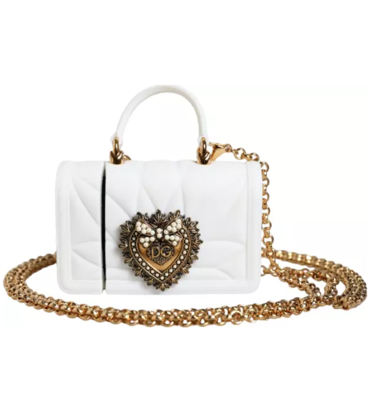 DOLCE & GABBANA White Silicone Devotion Heart Cover Hand Bag Airpod Case