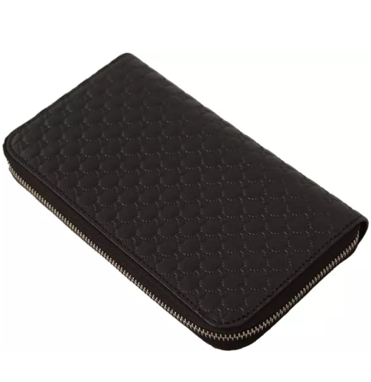 Black Wallet Microguccissima Leather Zipper wallet