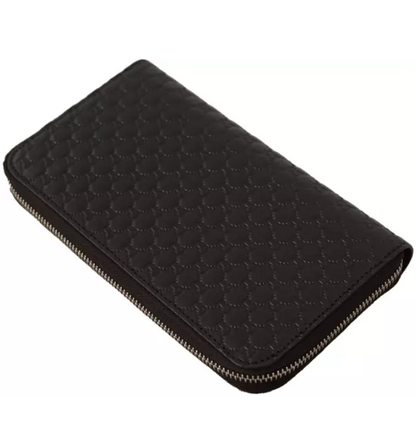 Black Wallet Microguccissima Leather Zipper wallet