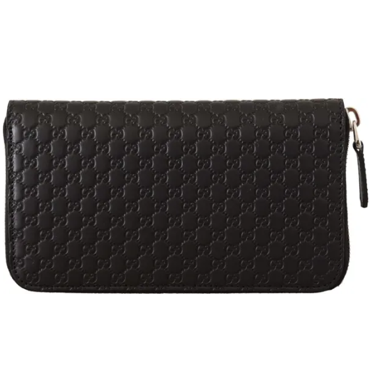 Black Wallet Microguccissima Leather Zipper wallet
