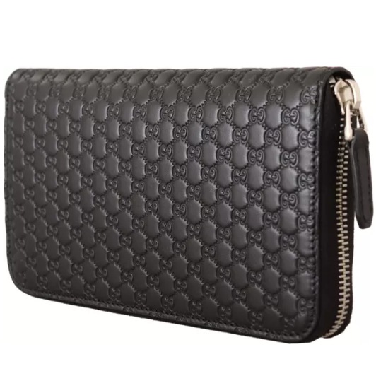 Black Wallet Microguccissima Leather Zipper wallet