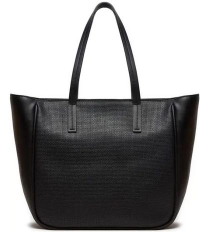 Black Synthetic Leather Handbag
