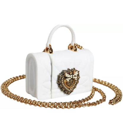 DOLCE & GABBANA White Silicone Devotion Heart Cover Hand Bag Airpod Case