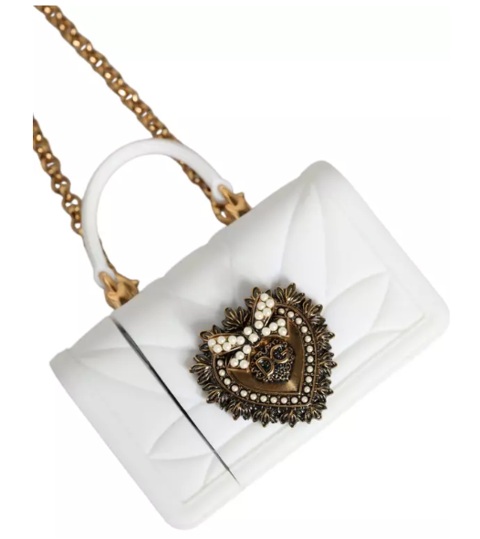 DOLCE & GABBANA White Silicone Devotion Heart Cover Hand Bag DOLCE & GABBANA White Silicone Devotion Heart Cover Hand Bag